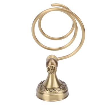 Imagem de Suporte de Secador Cabelo Estilo Vintage para Parede Rack Espiral Cobre Organizador Banheiro Casa Econômico Espaço Resistente Antiferrugem Fácil Insta