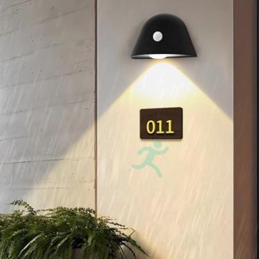 Imagem de Luzes de parede LED externas com sensor de movimento Iluminação de parede moderna IP65 à prova d'água alumínio metal lâmpada de parede interior/exterior para corredor terraço varanda escada (preto