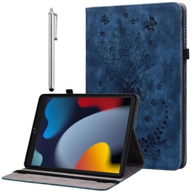 Imagem de KEFBWAO Capa para iPad (9,7 polegadas) 6ª geração 2018/5ª geração 2017/iPad Air 2 2014, Auto Wake/Sleep Multi-Angle Flip PU com suporte para lápis, azul