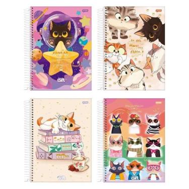 Imagem de Caderno Espiral Jandaia Universitário - Capa Dura Funny Cat 10 Matéria