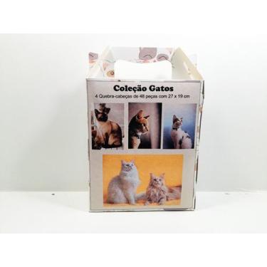 Imagem de 4 Quebra-Cabeça Cognitivo Reabilitação Idosos Gatos 60 pc - Coleção TE