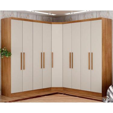 Imagem de Guarda-roupa Em Mdf Com 9 Portas E 6 Gavetas Cumaru/fendi