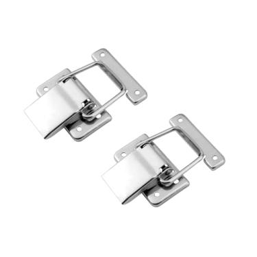 Imagem de ZYAMY 2 peças de trava de ferrolho de porta de aço inoxidável fivela de mola corrente fria isolada caixa fixadora para baldes armários equipamentos mecânicos equipamentos elétricos hardware