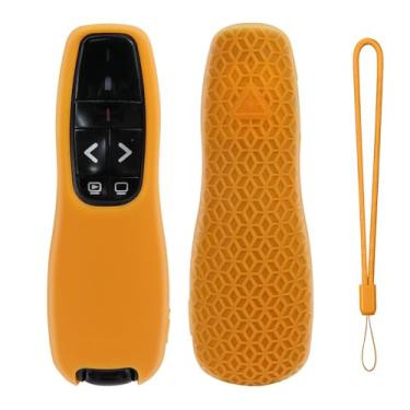 Imagem de Capa para Logitech Wireless Presenter R 400 R400, controle remoto, antiderrapante, capa com suporte de pele com cordão (laranja)