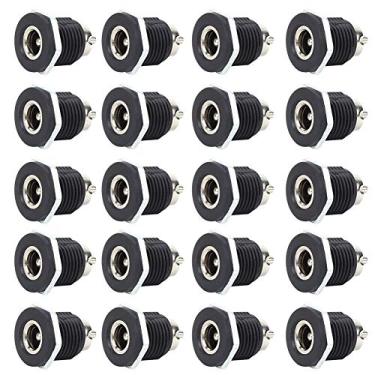 Imagem de Tomada de alimentação DC Conector de alimentação fêmea Tomada de montagem em painel 20 unidades de plástico premium Terminais adaptadores de fonte elétrica para porta do