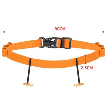 Imagem de UGPLM Cinto de corrida para triatlo com número de competição, ajustável, leve, acessório fácil de instalar, Laranja
