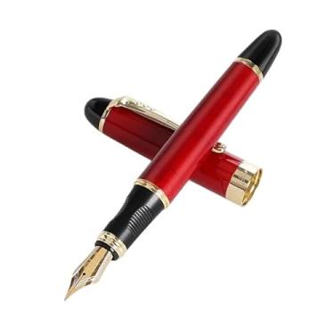 Imagem de ONECMN Caneta-tinteiro de luxo para escritório, material escolar, papelaria, canetas para escrever (vermelha, dobrada)