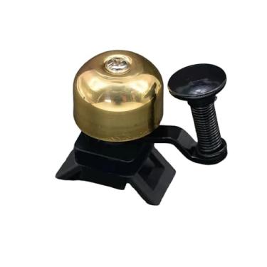 Imagem de Retro clássico sino da bicicleta claro alto som de aço cobre mtb mountain bike guiador anel chifre segurança ciclismo(Black-Gold)