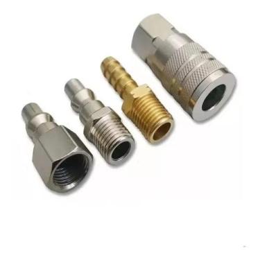 Imagem de Jogo De Conectores Com Engate Rapido E Rosca 1/4" NPT, 4 Peças STELS