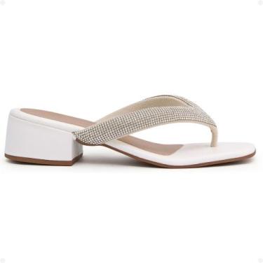 Imagem de Sandalia Feminina Salto Bloco Original Nova Saltinho Venus, Branco, 37