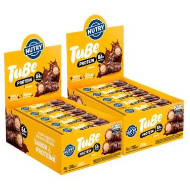 Imagem de 2x Tubo de Proteína Nutry Tube Protein Paçoca 12 Unidades 38g, Paçoca