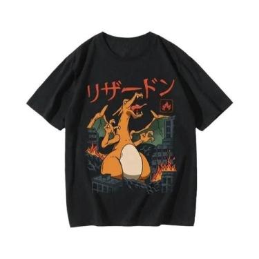 Imagem de Camiseta De Anime Pokémon Com Estampa De Squirtle, Gengar, Dragão Que 