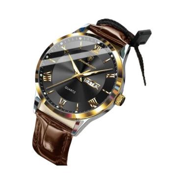 Imagem de Relógio De Luxo Masculino Em Couro Para Negócios, À Prova d'Água, Lumi