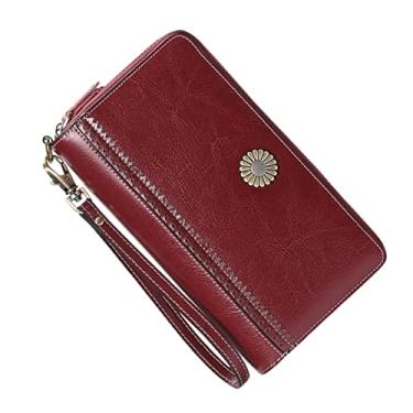 Imagem de Carteira Feminina Bolsa Chaveiro Carteira Feminina Clutch Carteira Feminina com Zíper Carteira Moeda Carteira Fina de Couro Bolsa Moeda Couro Clutch Feminina com Zíper Carteira Feminina Carteira Femin