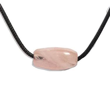 Imagem de Pedra Quartzo Rosa Barril Furado Longitudinal 25mm Tipo B - Varejo