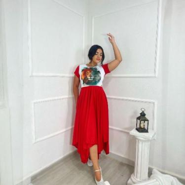 Imagem de Vestido de Dança Coreografia Plus Size Leão Moda Evangélica, Vermelho,