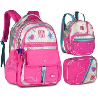 Imagem de Kit Mochila de Costas Holográfica Rebecca Bonbon Lancheira Estojo 2026