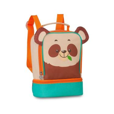 Imagem de Lancheira Infantil Panda Térmica Escolar Alça Costas e Mão