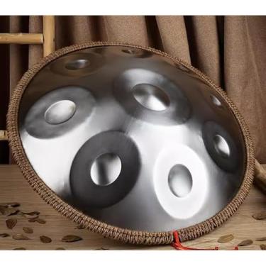 Imagem de Tambor De Língua De Aço, 22 Polegadas 9notes/10notes Handpan Tank Drum Kit, D Minor Instrumento De Percussão Para Yoga, Meditação, Educação Musical, Silver, 22Inch 9Notes