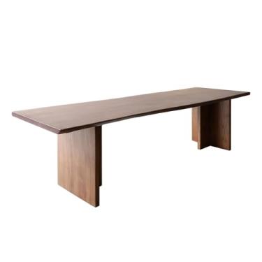 Imagem de Mesa de PC simples de madeira maciça grande moderna simples para escritório em casa, escritório, mesa de jantar, escrita (P)