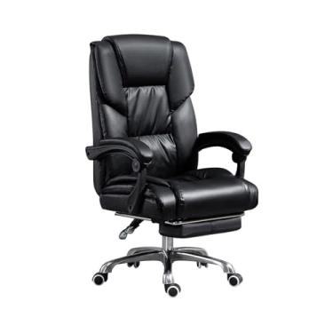 Imagem de KEG801302 Cadeira de escritório, cadeira de escritório, confortável, durável, cadeira reclinável, cadeira de computador, cadeira giratória para casa, cadeira de negócios, cadeira de jogos (preto)