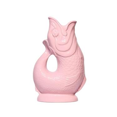Imagem de The Original Gluggle Jug – Baby Pink Gluggle Jug em GG, 28 cm 1,4 L – Jarro em forma de peixe – Jarra decorativa para água, coquetel, vinho e gin, decantador ou vaso – Feito à mão na Grã-Bretanha