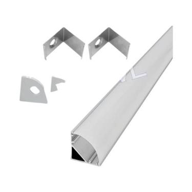 Imagem de Perfil De Alumínio LED Preto E Prata 0.5M 2-30pcs Suporte Difusor Barr