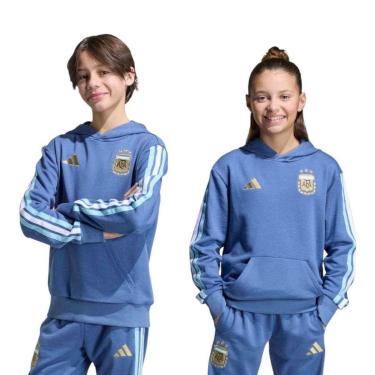 Imagem de Moletom Adidas Argentina DNA Juvenil - Azul 11-12-Unissex