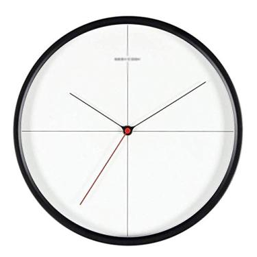 Imagem de Relógio de parede silencioso alimentado por bateria para interior e exterior relógio redondo de parede para decoração de casa de pátio (cor: preto)