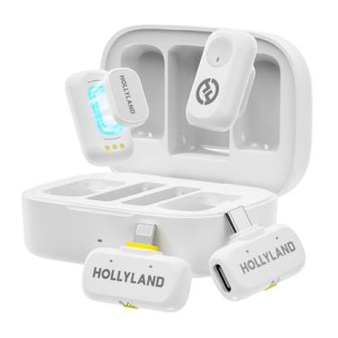 Imagem de Hollyland LARK A1 Combo – Microfone Sem Fio Mini para iPhone e Android (2TX + USB-C RX + Lightning RX + Case de Carregamento), Microfone Magnético para YouTube, TikTok, Podcast e Vlogs (Branco)