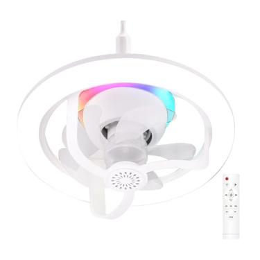 Imagem de Lâmpada de Ventilador LED 50W com Controle Remoto E27 Teto RGB Móvel Aromaterapia Dimming Luzes Noturnas Fragrância Cabeças Mexendo 360 Quarto