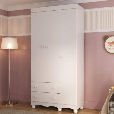 Imagem de Guarda-roupa Infantil 92cm 3 Portas e 2 Gavetas Dengo Multimóveis MP4437