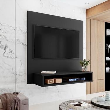 Imagem de Painel TV 90x90x30cm Madeira MDP Suporte Moderno Para Sala e Quarto Até 32 Polegadas (PRETO)