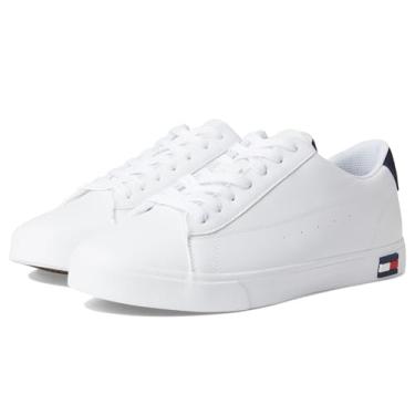 Imagem de Tommy Hilfiger Tênis masculino Risher, Branco/Azul marinho, 42