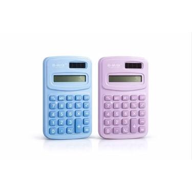 Imagem de Mini Calculadora Eletrônica Portátil Infantil K-09, Tela LCD Digital, Bateria Inclusa, Design Compacto para Uso Escolar, Faculdade e Escritório - Rosa Pastel - Azul Pastel B-Max (Rosa Pastel)