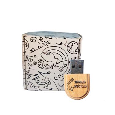 Imagem de Mini Pendrive 8 GB Ecologico para Carros e Som automotivo