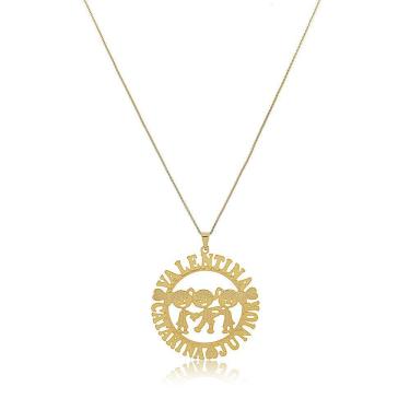 Imagem de Colar Mandala Com Filhos E Nomes Folheado Em Ouro 18k
