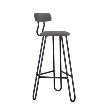 Imagem de Conjunto 4 Banquetas Alta Ginger Com Encosto Fendi Cinza City