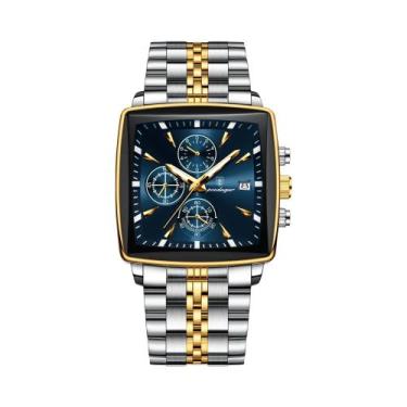 Imagem de Relógio De Pulso Masculino De Quartzo POEDAGAR Luxuoso Em Aço Inoxidáv