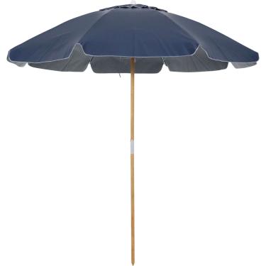 Imagem de Guarda-Sol Guarapari em Bagum e Haste de Madeira 2,00m Azul Marinho Bel