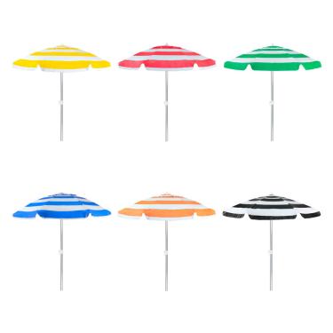 Imagem de Guarda-Sol Articulado 2,00m em Bagum e Alumínio Listrado Cores Sortidas Bel