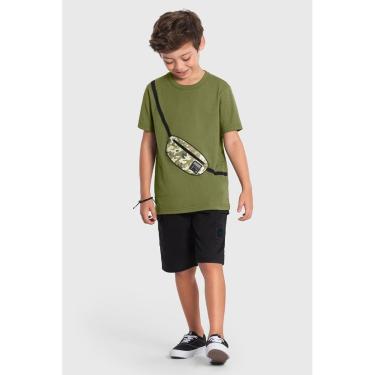 Imagem de Camiseta infantil menino com aplique interativo de pochete Brandili-Masculino