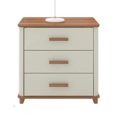 Imagem de Mesa de Cabeceira Maitê Nature/Off White - Fabri Móveis - Fabri Móveis