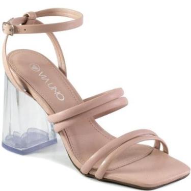 Imagem de Sandália De Tiras Salto Bloco Acrílico Via Uno 659003-Feminino