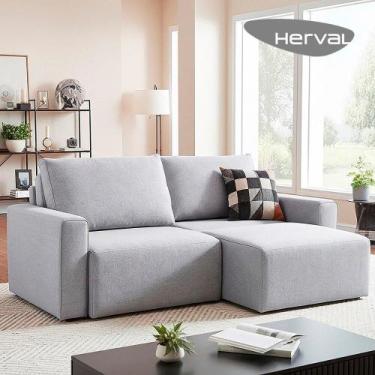 Imagem de Sofá Retrátil 3 Lugares Herval Adapt, Linho Bege, 216 cm