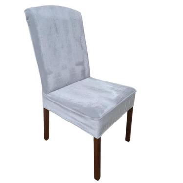 Imagem de Kit 6 Capas de Cadeira Veludo Malha Smooth Cor:AreiaDesenho do tecido: