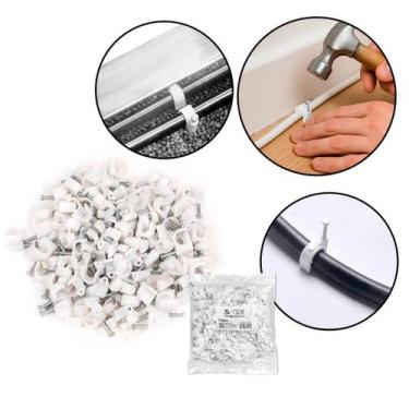 Imagem de Kit 100 Peças Fixadores de Fio 10mm Com Prego - Nilo-imports