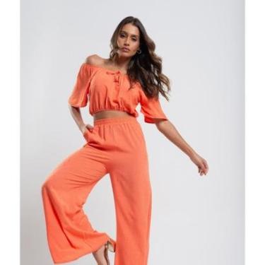 Imagem de Calça Salvatore Fashion Pantalona Viscose Lurex Feminina-Feminino