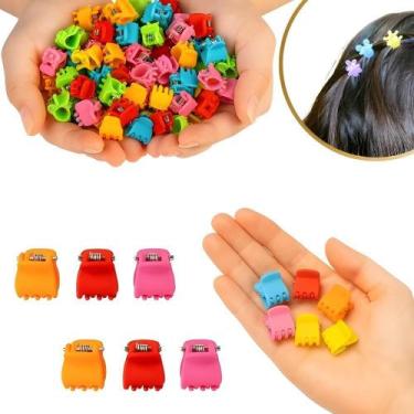 Imagem de 48 Presilhas Mini Piranhas Infantil Coloridas Cabelo Criança - Baby Fr