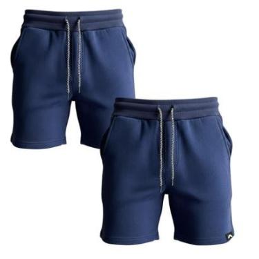 Imagem de Kit 2 Bermudas Masculina Moletom Short Dagg Algodão Lisa Com Bolsos-Masculino